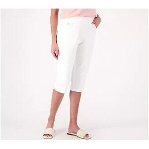 Quacker Factory DreamJeannes Pedal Pusher Pants White XL A636663